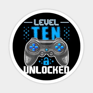 Level 10 Unlocked Video Gamer 10th Birthday Gamer Magnet